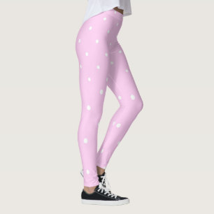 Legging Rosa lavanda com pontos brancos