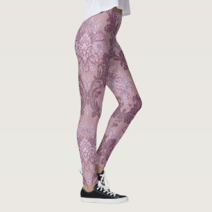 Legging Rosa Lavanda Empoeirada Lilás Mauve Damasco Elegan