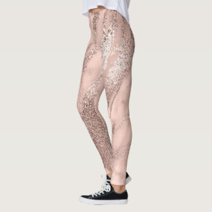 Legging Rosa Metálico Mínimo Mínimo Marble Dourado