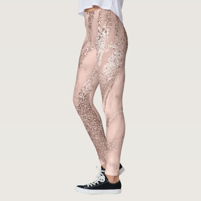 Legging Rosa Metálico Mínimo Mínimo Marble Dourado (Esquerda)