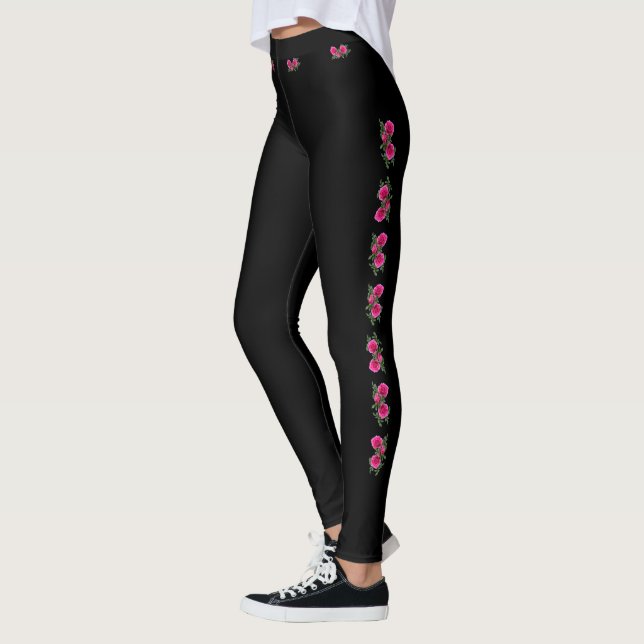 Legging Rosa Motif Preto (Esquerda)