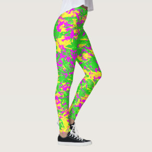 Legging Rosa Neon e Lima Amarela Partido