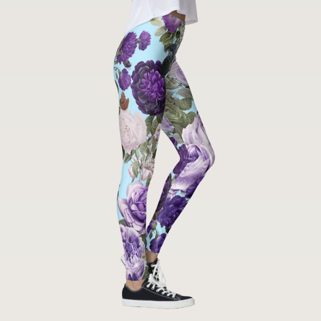 Legging rosa púrpura com padrão borboleta (Direita)
