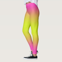Legging Rosa Quente e Amarelo Vibrante Ombre