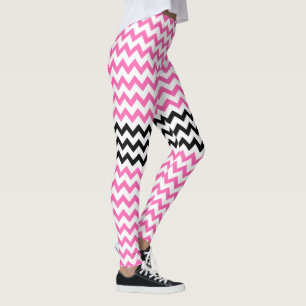 Legging Rosa quente e preto Chevron por Shirley Taylor