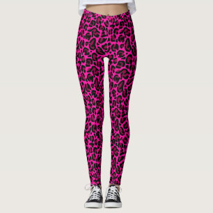 Legging Rosa Quente Estampa de Leopardo y2k