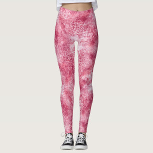 Legging Rosa Rosa Rosa Dourada Watercolor