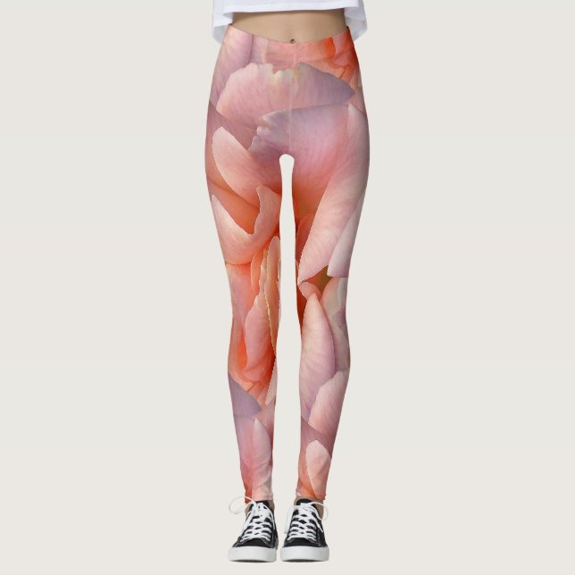 Legging rosa rosa rosa florescente (Frente)
