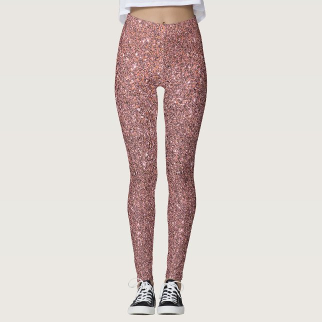 Legging Rosa Rosa Rosa Rosa Dourada Pincelada Lente-Lente  (Frente)