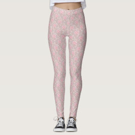 Legging Rosa Rosa Rosa Rosa Elegante e Folha Por Todas as 