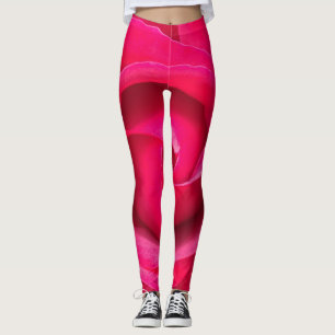 Legging Rosa Rosa Rosa Vermelha Romântica