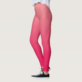Legging Rosa Salmão Vermelho Ombre