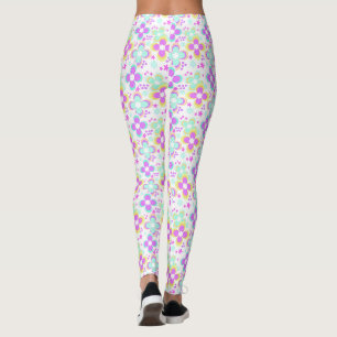 Legging Rosa, turquesa, floral