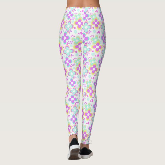 Legging Rosa, turquesa, floral (Verso)