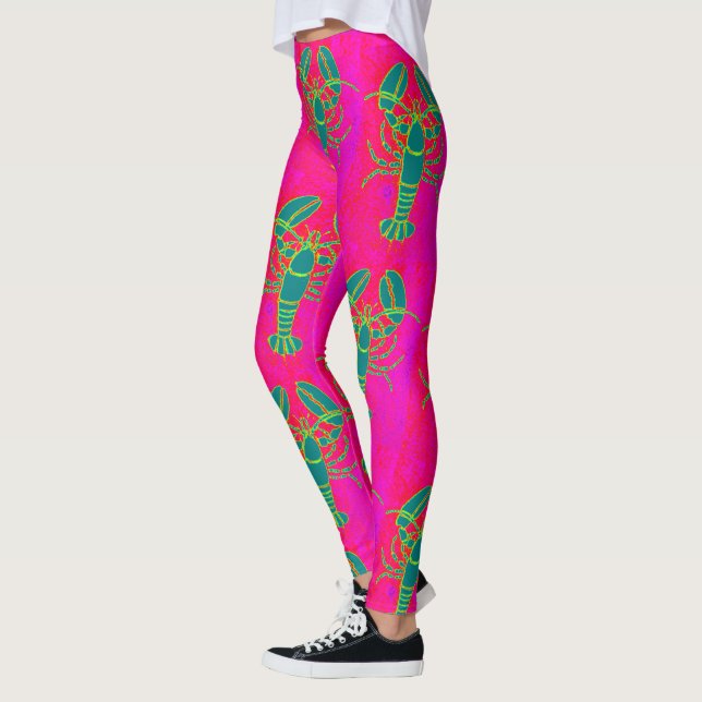 Legging rosa verde pequeno de Thunder_Cove das lagostas (Esquerda)