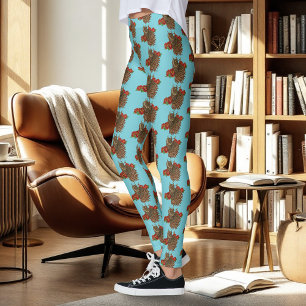 Legging Rosa vermelha Coruja Azul