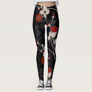 Legging Rosa vermelha Elegante Preto