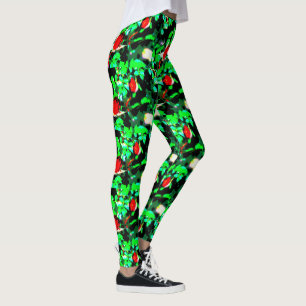 Legging rosa vermelha verde