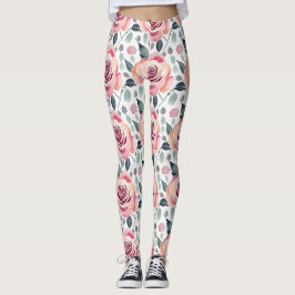 Legging Rosas Abstratas Em Cores Pastel