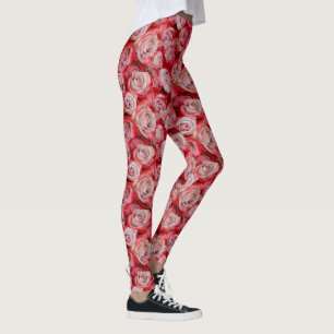 Legging Rosas bonitas em buquê rosa e vermelho