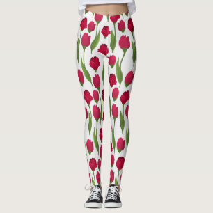 Legging Rosas Botânicos bonito, Rosa-Rosa