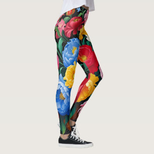 Legging Rosas brilhantes e coloridas