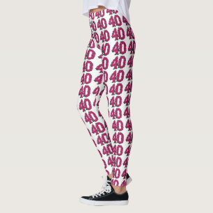 Legging Rosas cor-de-rosa bonitos do aniversário de 40