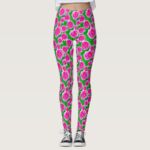 Legging Rosas de Aquarela Rosa Fuchsia