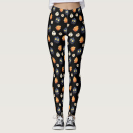 Legging Rosas de cristais laranja de abóbora esculpidos no