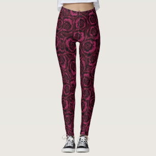 Legging Rosas de seda sem costura, flores florais lindas