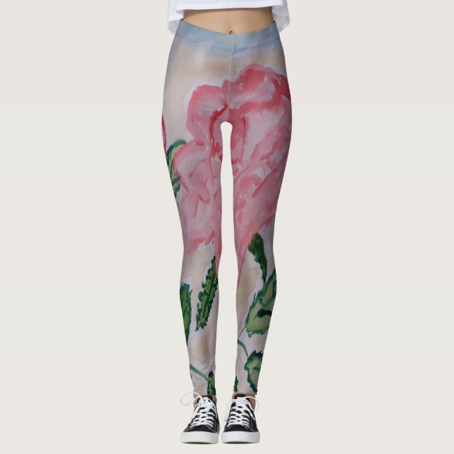 Legging Rosas de Verão abstrato (Frente)