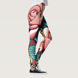 Legging Rosas duplos: um arranjo flexível espetacular