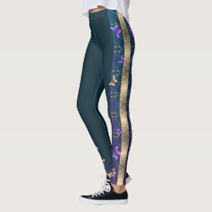 Legging Rosas e borboletas Leggens Azuis