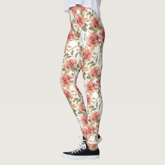 Legging Rosas e folhas
