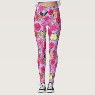 Legging rosas e mantas de lança-lavanda