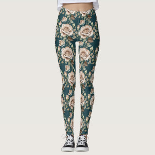 Legging Rosas em Aquarela em Tons Pálidos