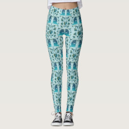Legging Rosas Em um Remendo Áspero Água