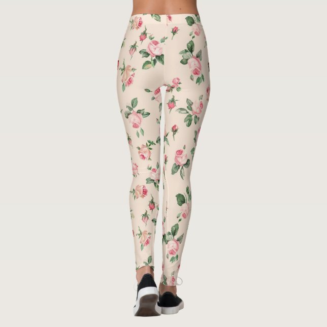 Legging Rosas Florais Rosas Bonitas (Verso)