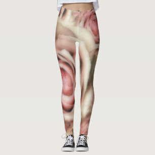 Legging Rosas Rosa Claro Soft Chic Únicas