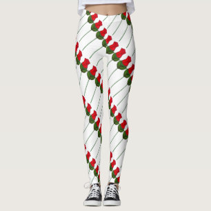 Legging Rosas rosas vermelhas Pernas do ventilador do Dia