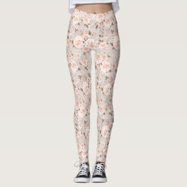 Legging Rosas Russos de Madeira e Vintage Chique Romântico