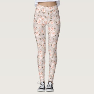 Legging Rosas Russos de Madeira e Vintage Chique Romântico
