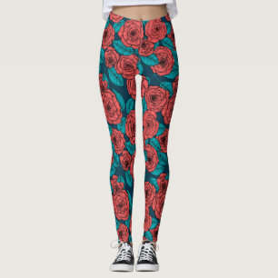 Legging Rosas vermelhas