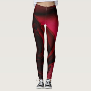 Legging Rosas vermelhas, calças de yoga, roupa ativa