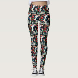 Legging Rosas vermelhas de vedação de galinha Holstein