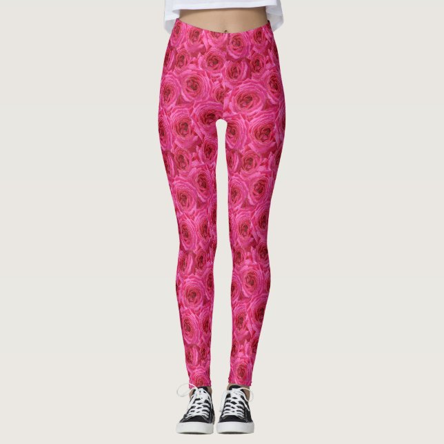 Legging Rosas vermelhas, flores, vermelho (Frente)