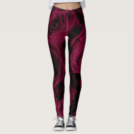 Legging Rosas vermelho-escuro