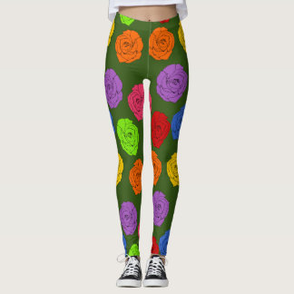Legging Rosas vibrantes e coloridas - Verde