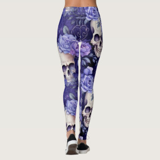 Legging Rosas violetas con calaveras