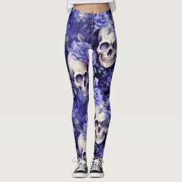 Legging Rosas violetas con calaveras